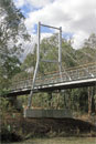 Cable stayed steel/timber bridge