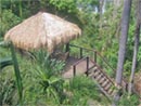 Looking down on covered deck